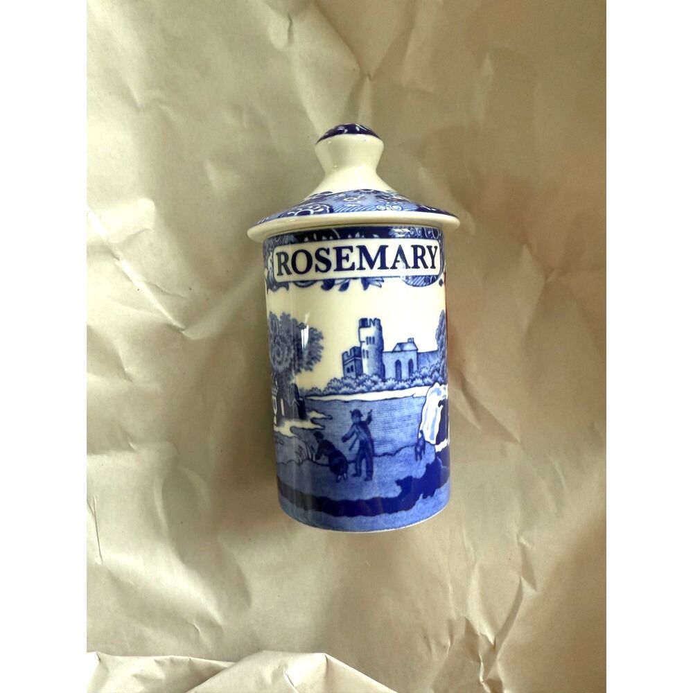 Spode Blue Italian Rosemary Spice Jar NEW